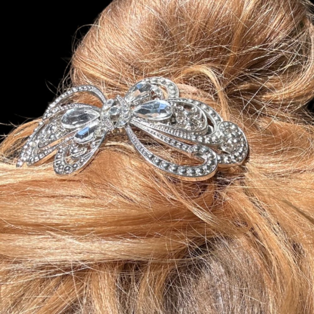 Statement rinestone hair clip barette